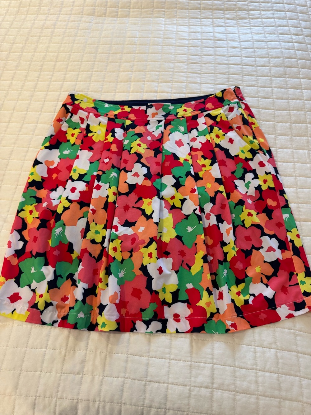 Fairway & Greene Floral Pleated A-Line Skort in Multi-Color